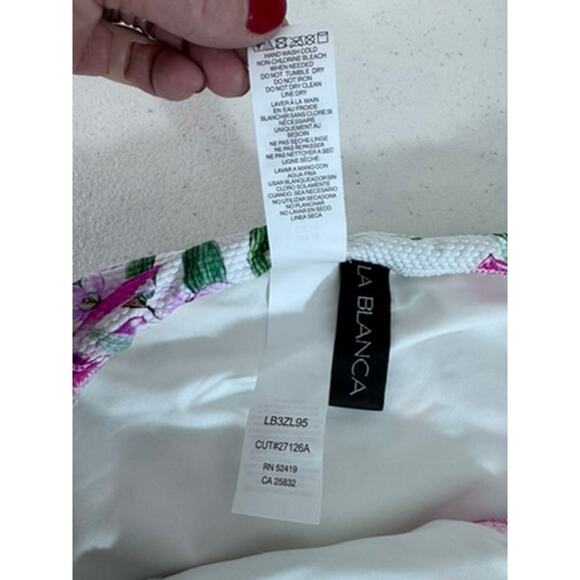 NWT!! "LA BLANCA" Mystic Palms,Shirred Band ,Hipster Bottoms SZ 14, 17.5'W - Picture 3 of 5